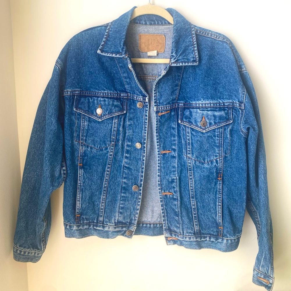 Vintage GAP Worldwide Men's Blue Denim Jean Jacket Size Small